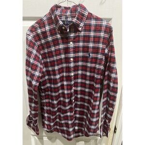 Polo Ralph Lauren Red Flannel Plaid button Up Shirt Mens Size S